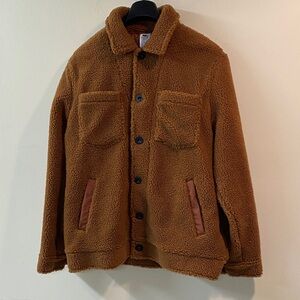 Men's Cozy Orange/Brown Sherpa Jacket